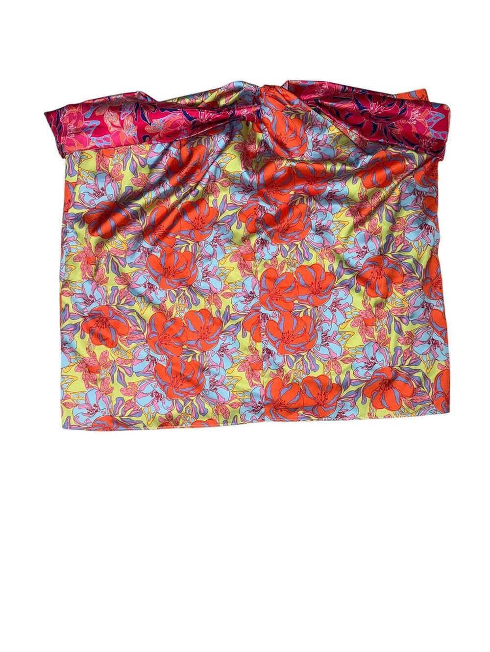 Snow Xue Gao NY Floral Silk Dress/Top Sz 6 Dopamine Boho Designer Luxury